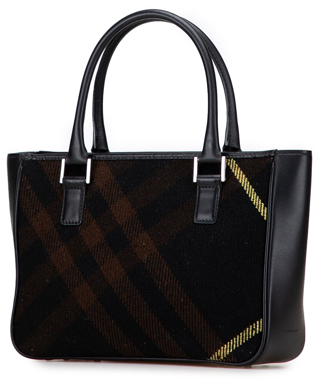 Burberry Superenova Check Wool Tote Zwart