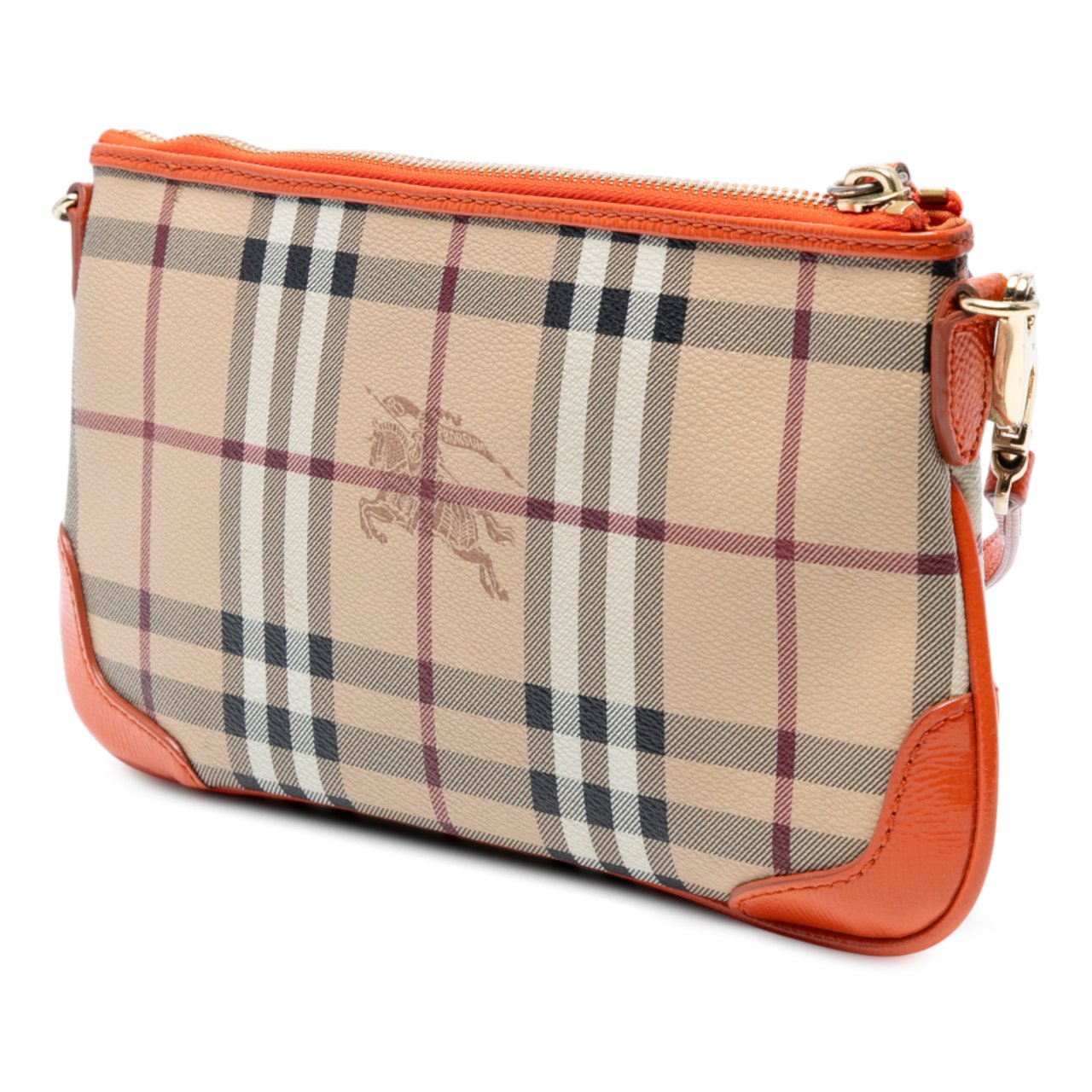 Burberry Haymarket Check Coated Canvas Peyton Crossbody Bruin
