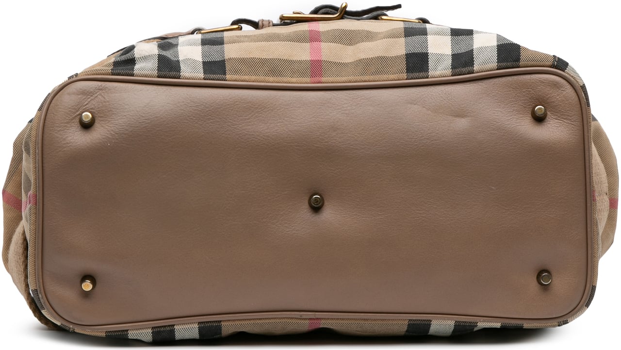 Burberry Large House Check Canvas Aurelia Satchel Bruin