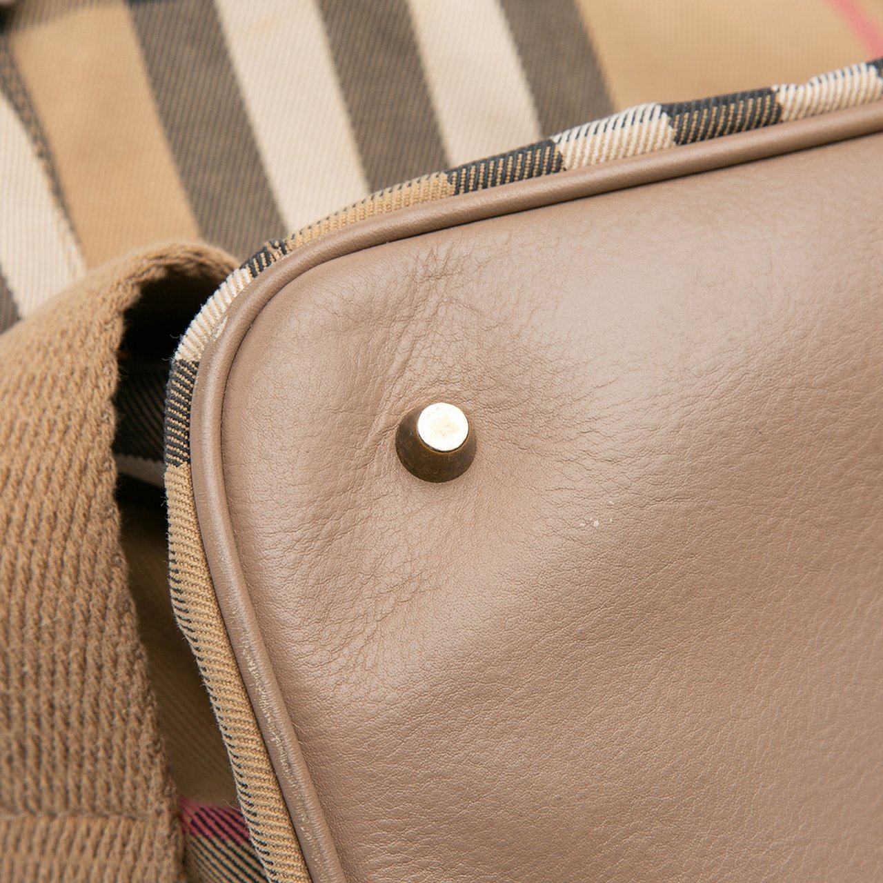 Burberry Large House Check Canvas Aurelia Satchel Bruin