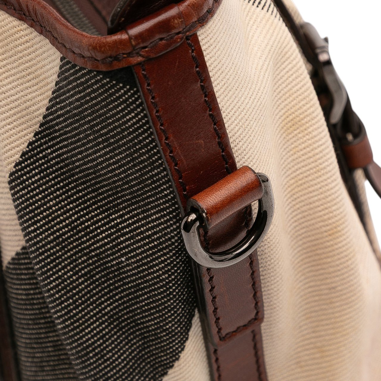 Burberry Mega Check Canvas Lowry Satchel Bruin