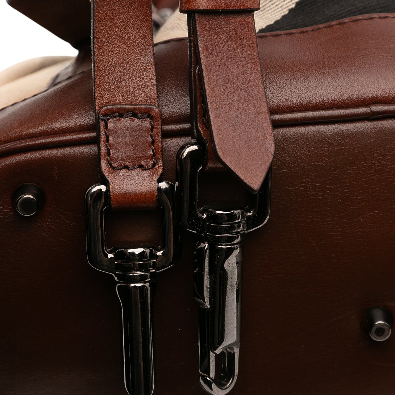 Burberry Mega Check Canvas Lowry Satchel Bruin