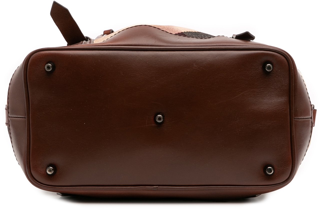 Burberry Mega Check Canvas Lowry Satchel Bruin