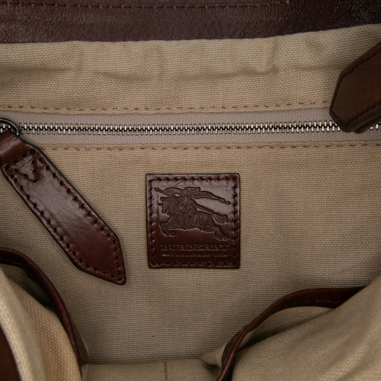 Burberry Mega Check Canvas Lowry Satchel Bruin