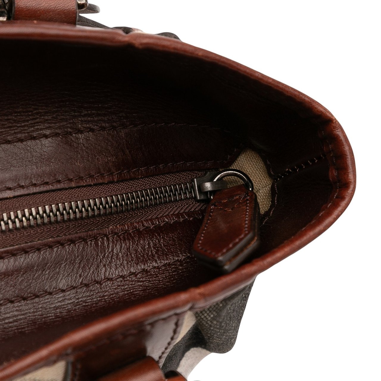 Burberry Mega Check Canvas Lowry Satchel Bruin