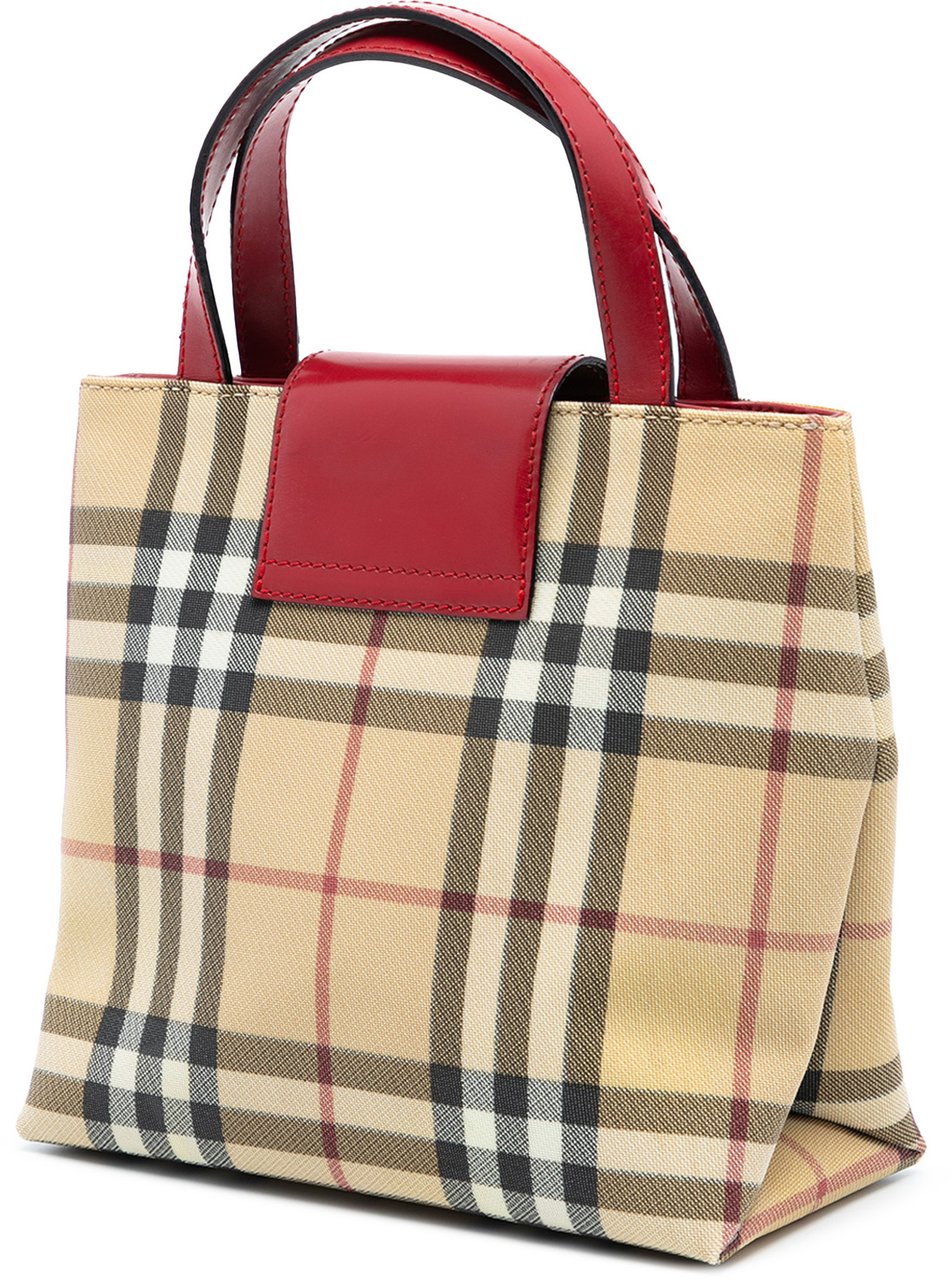 Burberry House Check Coated Canvas Handbag Bruin