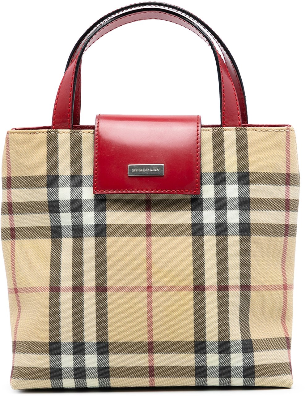 Burberry House Check Coated Canvas Handbag Bruin