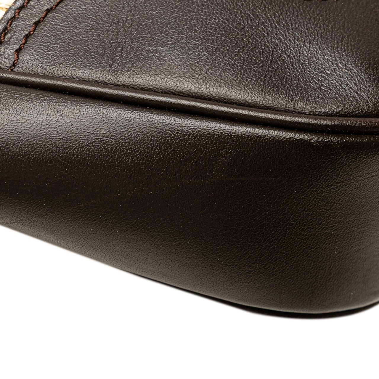 Burberry Leather Trimmed Raffia Crossbody Bruin