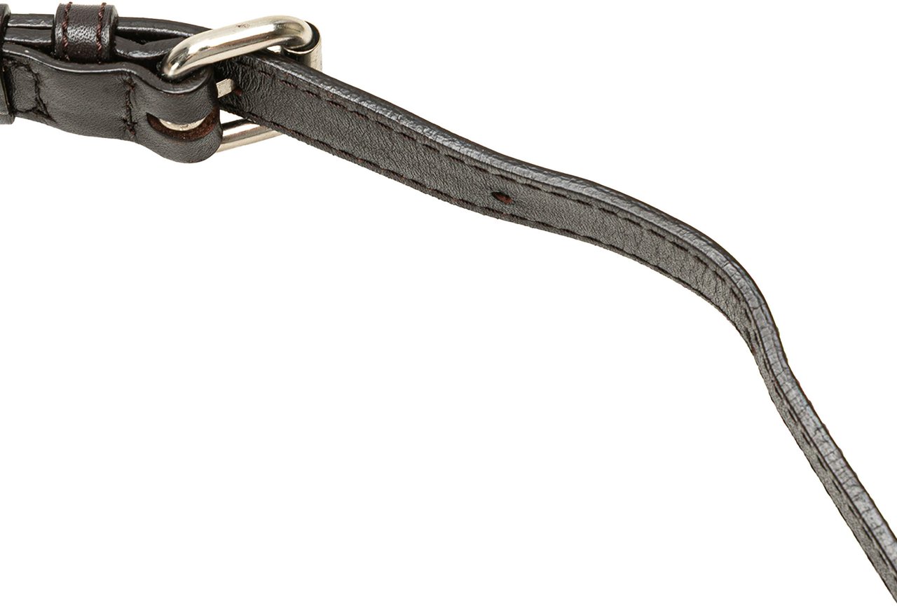 Burberry Leather Trimmed Raffia Crossbody Bruin