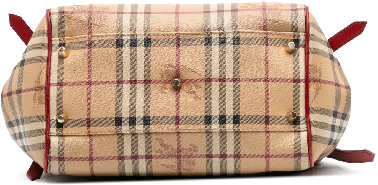 Burberry Small Haymarket Check Coated Canvas Canterbury Tote Bruin