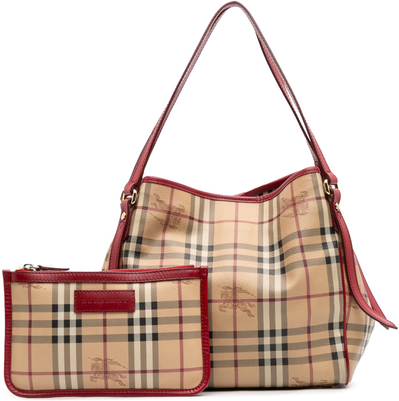 Burberry Small Haymarket Check Coated Canvas Canterbury Tote Bruin