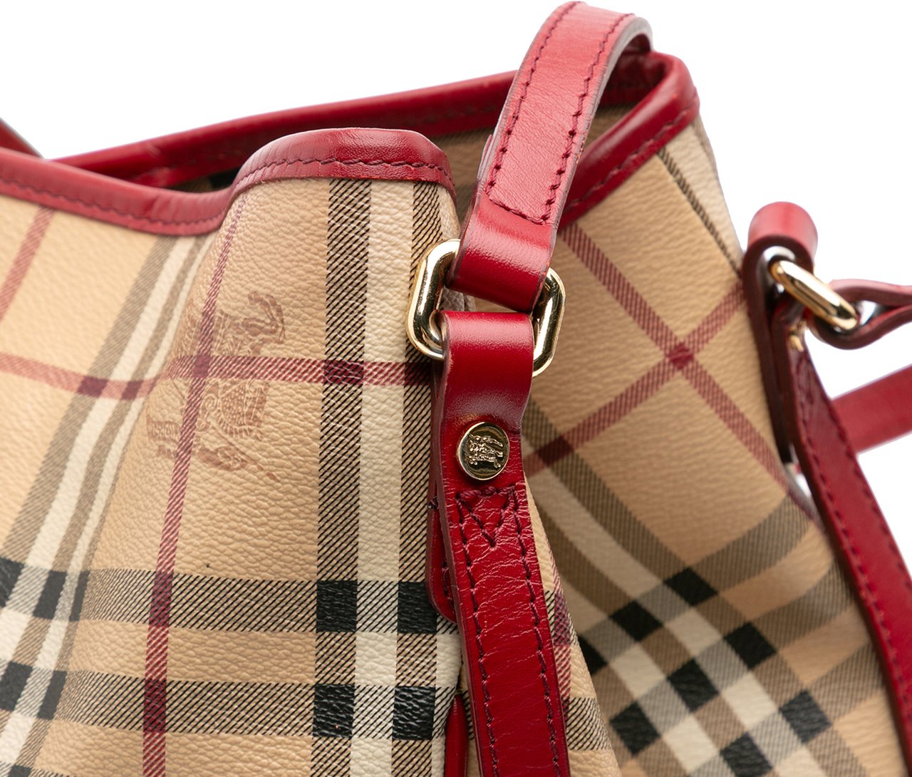 Burberry Small Haymarket Check Coated Canvas Canterbury Tote Bruin