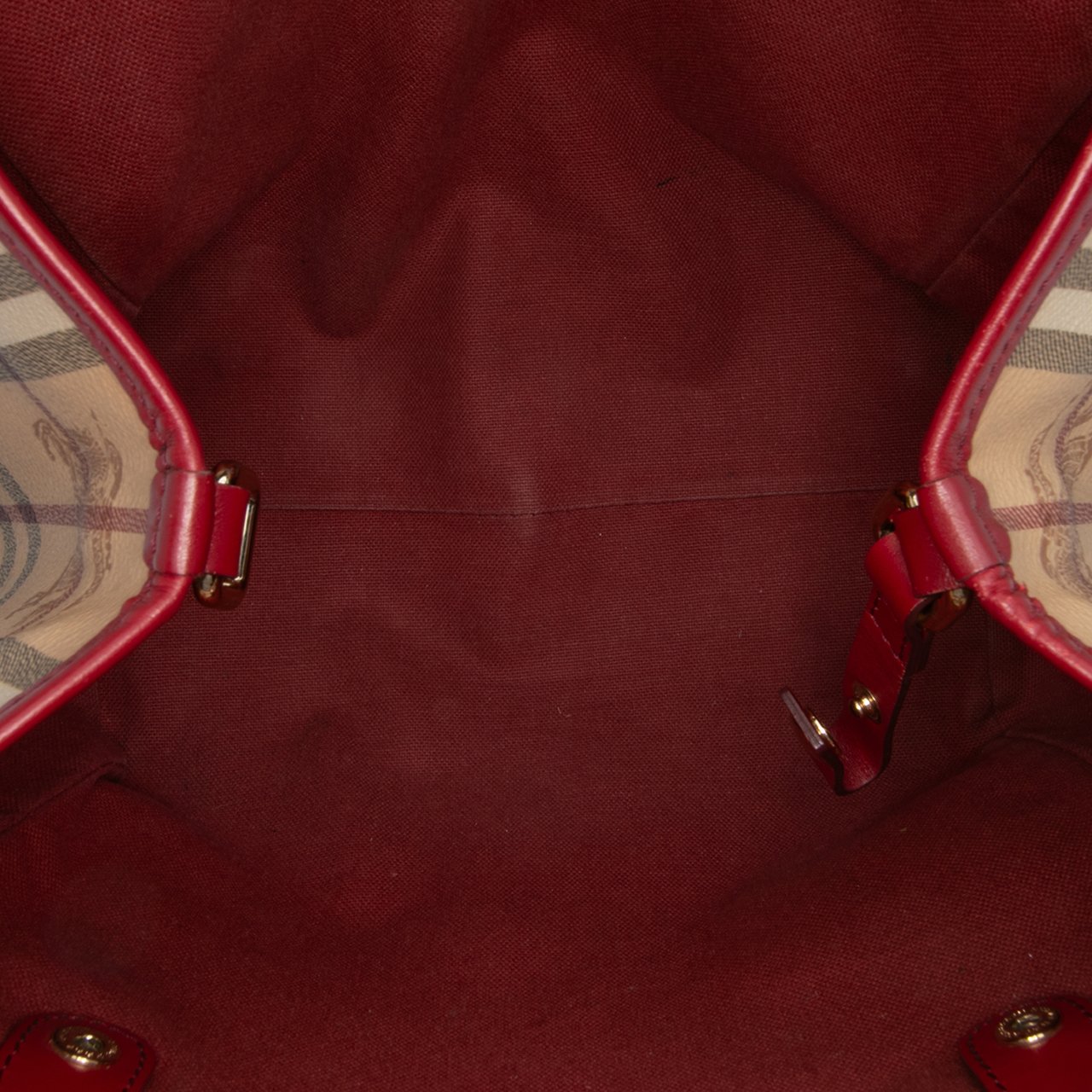 Burberry Small Haymarket Check Coated Canvas Canterbury Tote Bruin