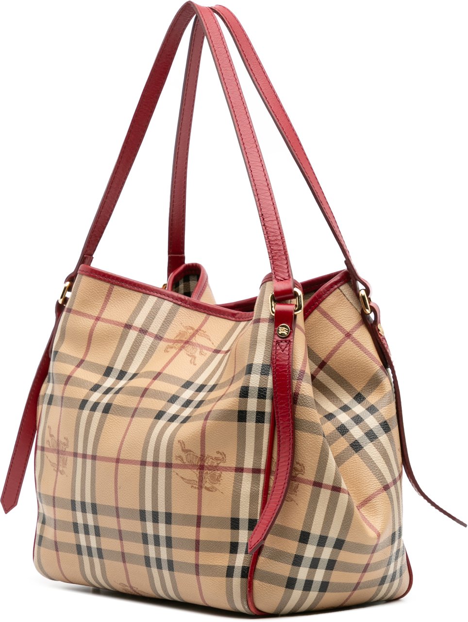 Burberry Small Haymarket Check Coated Canvas Canterbury Tote Bruin