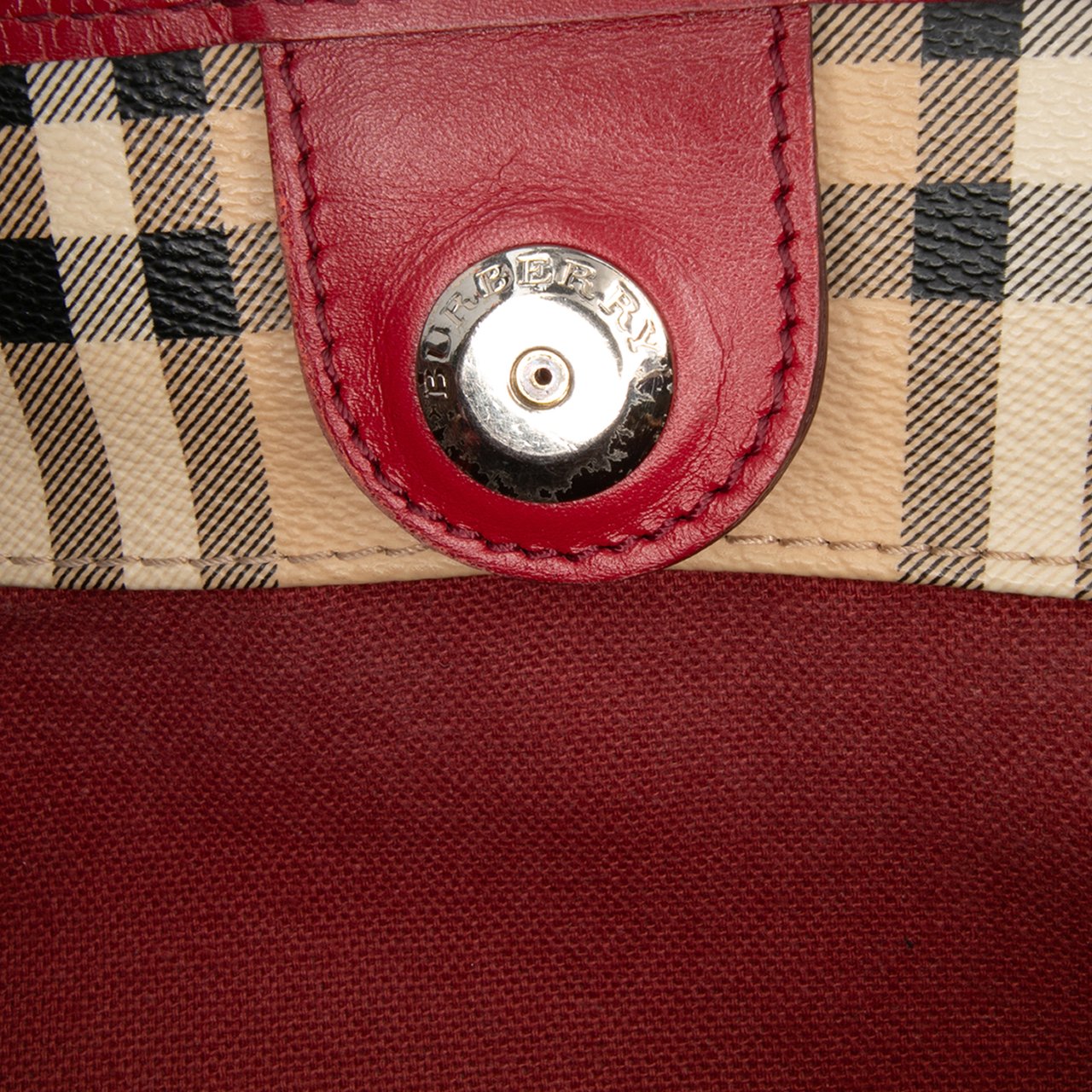 Burberry Small Haymarket Check Coated Canvas Canterbury Tote Bruin