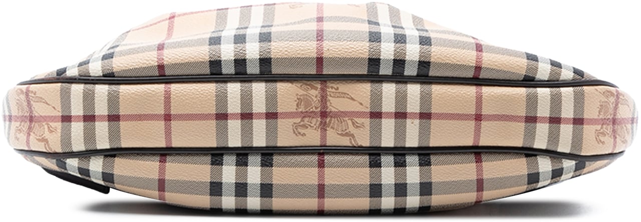 Burberry Haymarket Check Coated Canvas Brooklyn Hobo Bruin