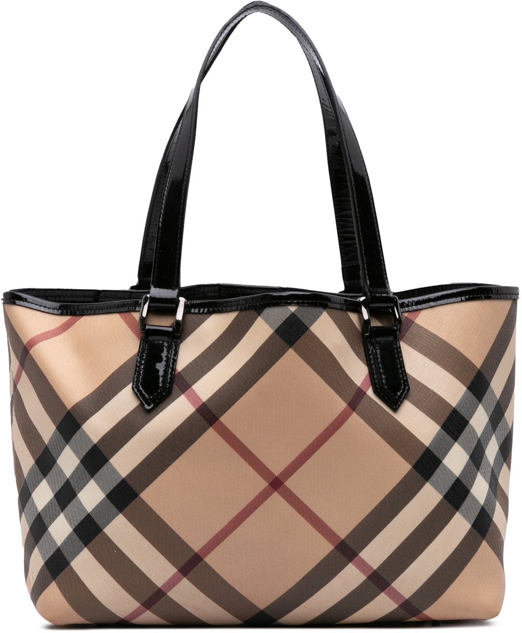 Burberry Supernova Check Coated Canvas Tote Bruin