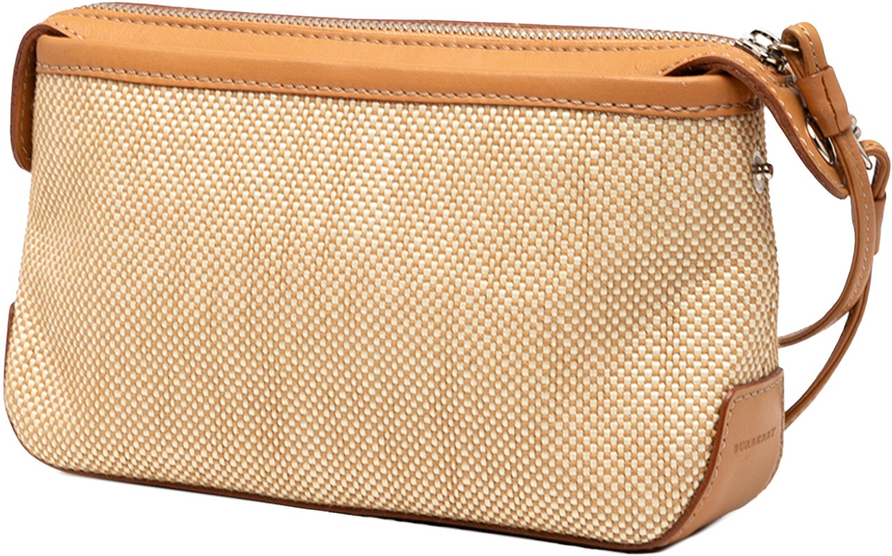 Burberry Canvas Wristlet Clutch Bruin