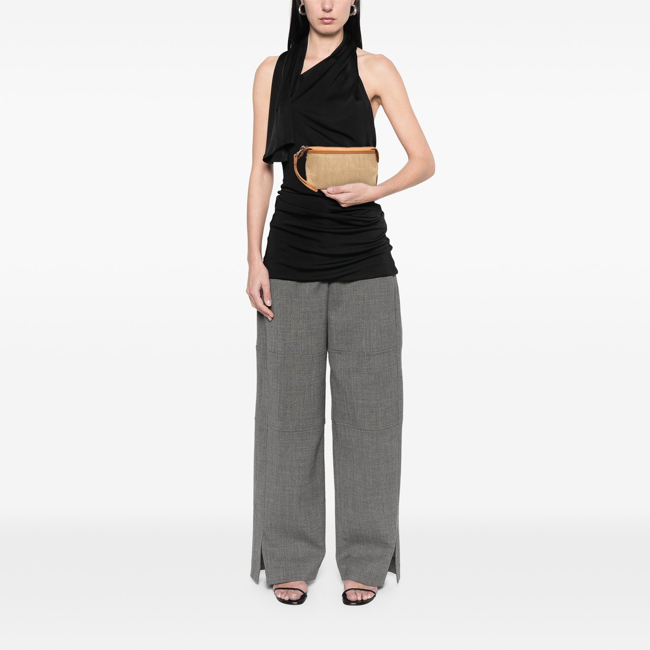 Burberry Canvas Wristlet Clutch Bruin