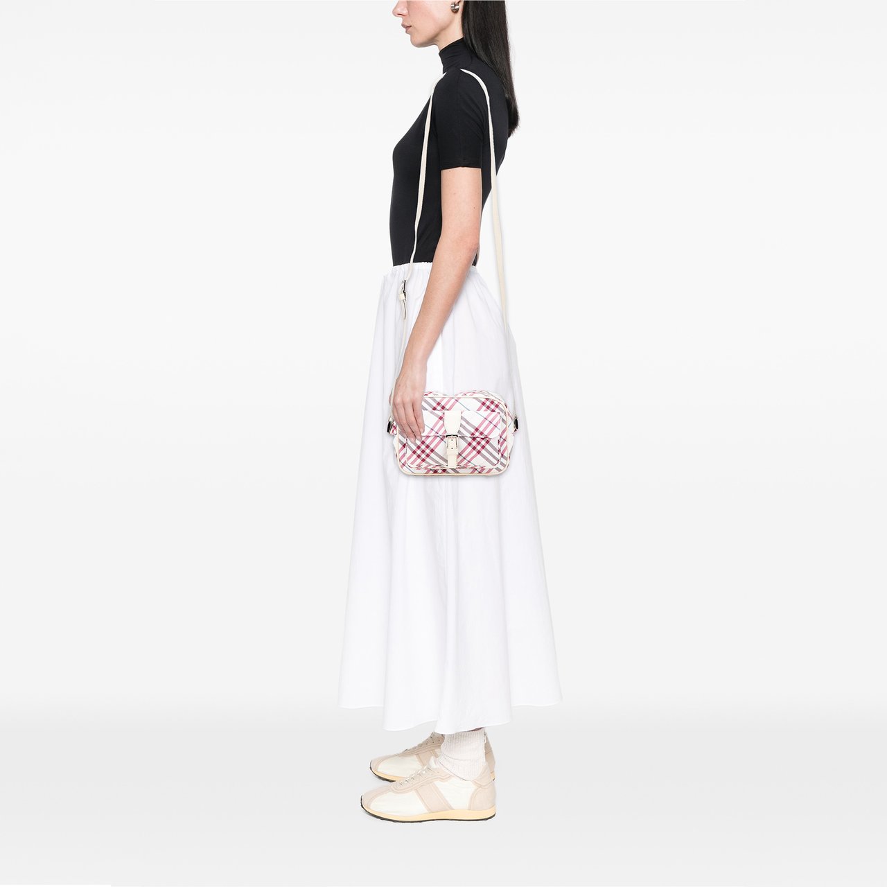 Burberry Nova Check Canvas Crossbody Wit