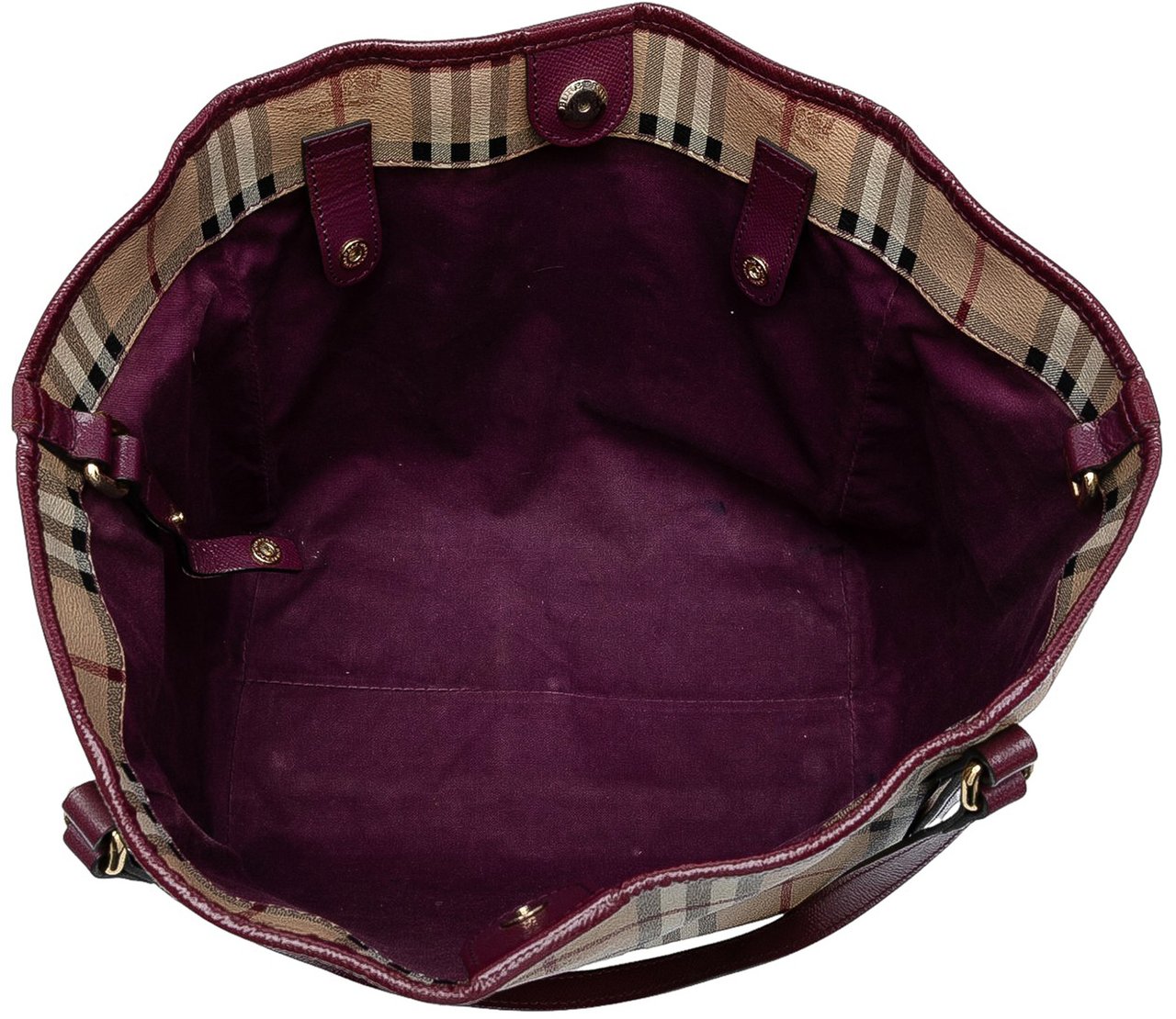 Burberry Small Haymarket Check Coated Canvas Canterbury Tote Bruin