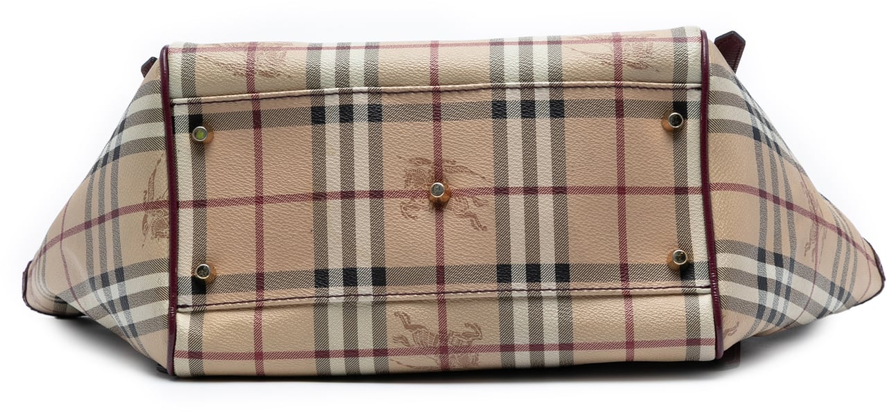 Burberry Small Haymarket Check Coated Canvas Canterbury Tote Bruin