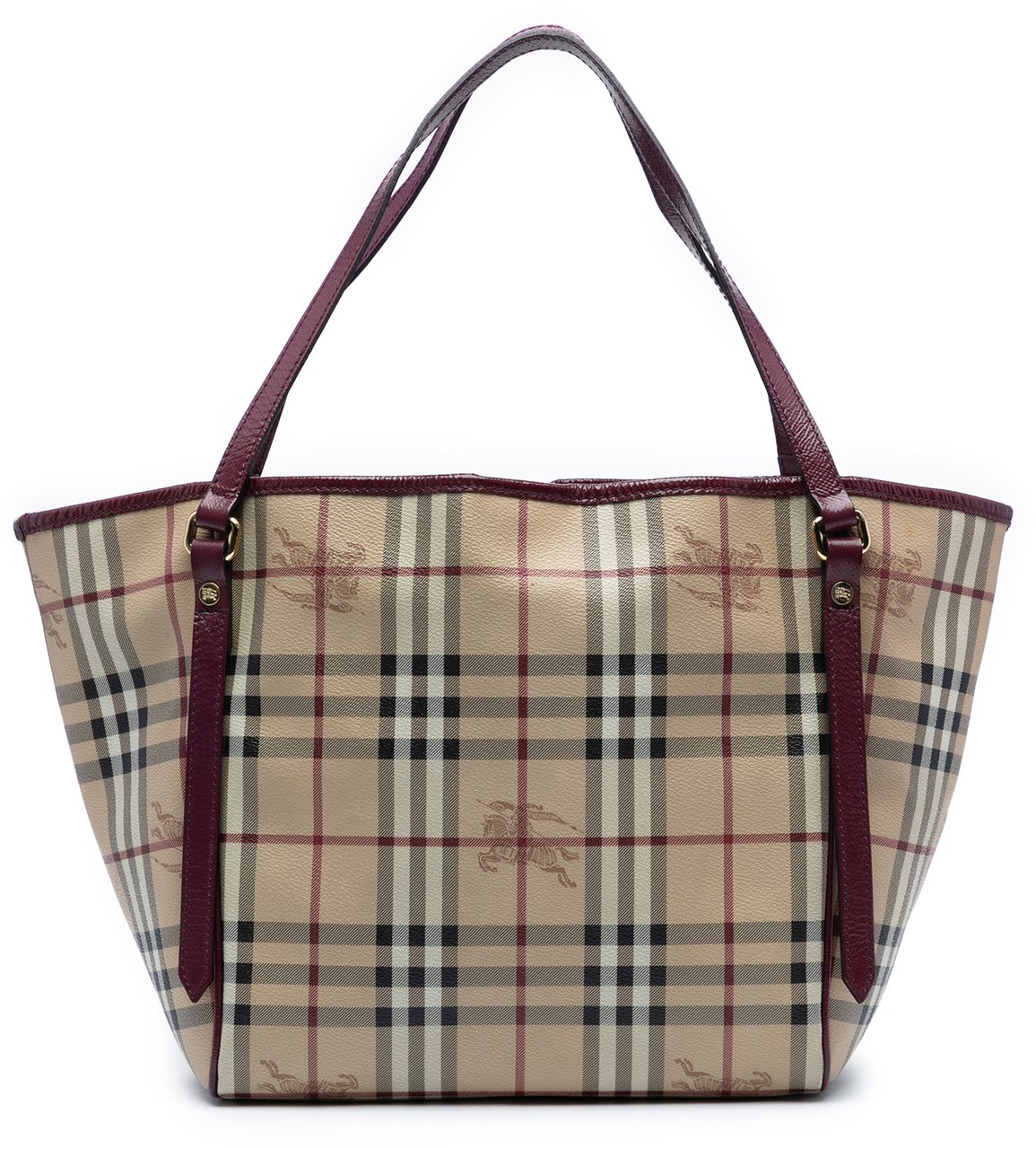 Burberry Small Haymarket Check Coated Canvas Canterbury Tote Bruin
