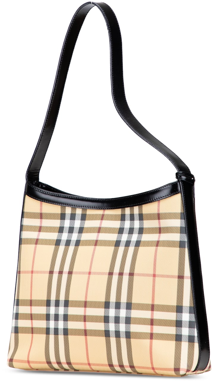Burberry House Check Coated Canvas Shoulder Bag Bruin