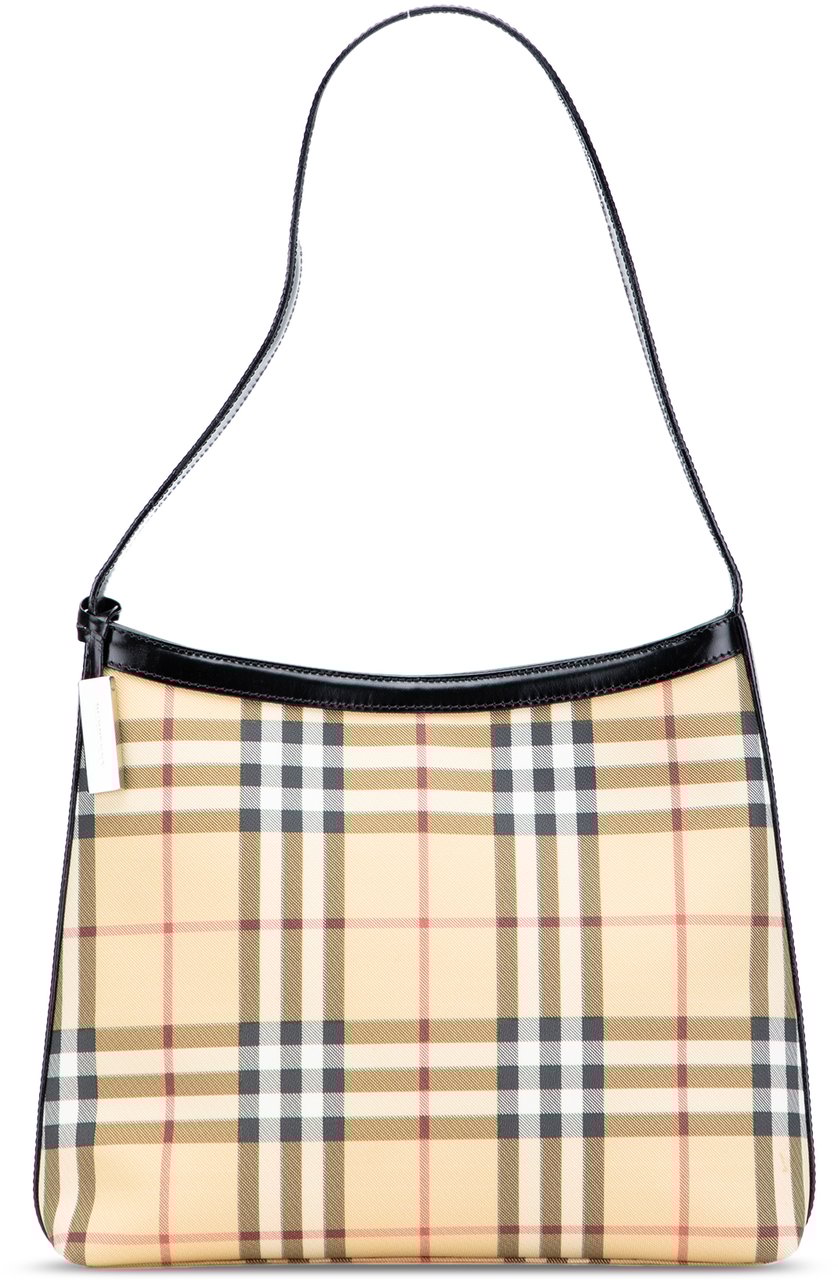 Burberry House Check Coated Canvas Shoulder Bag Bruin