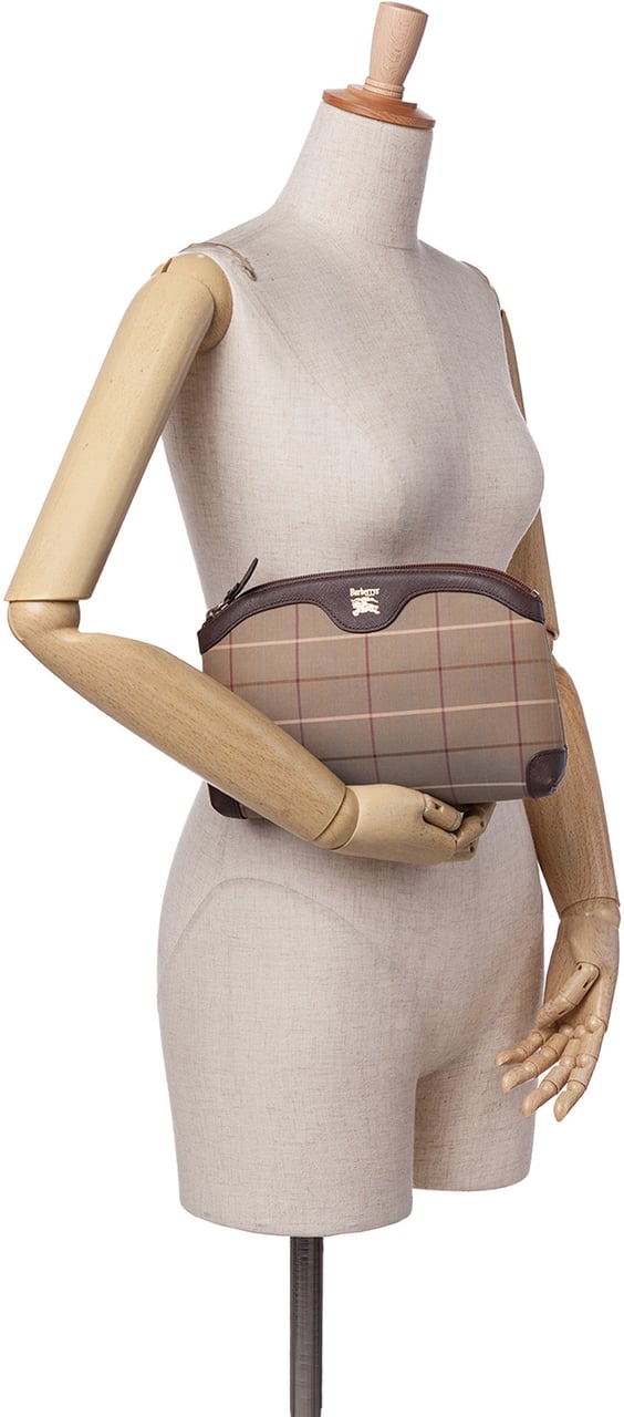 Burberry Vintage Check Canvas Clutch Bruin