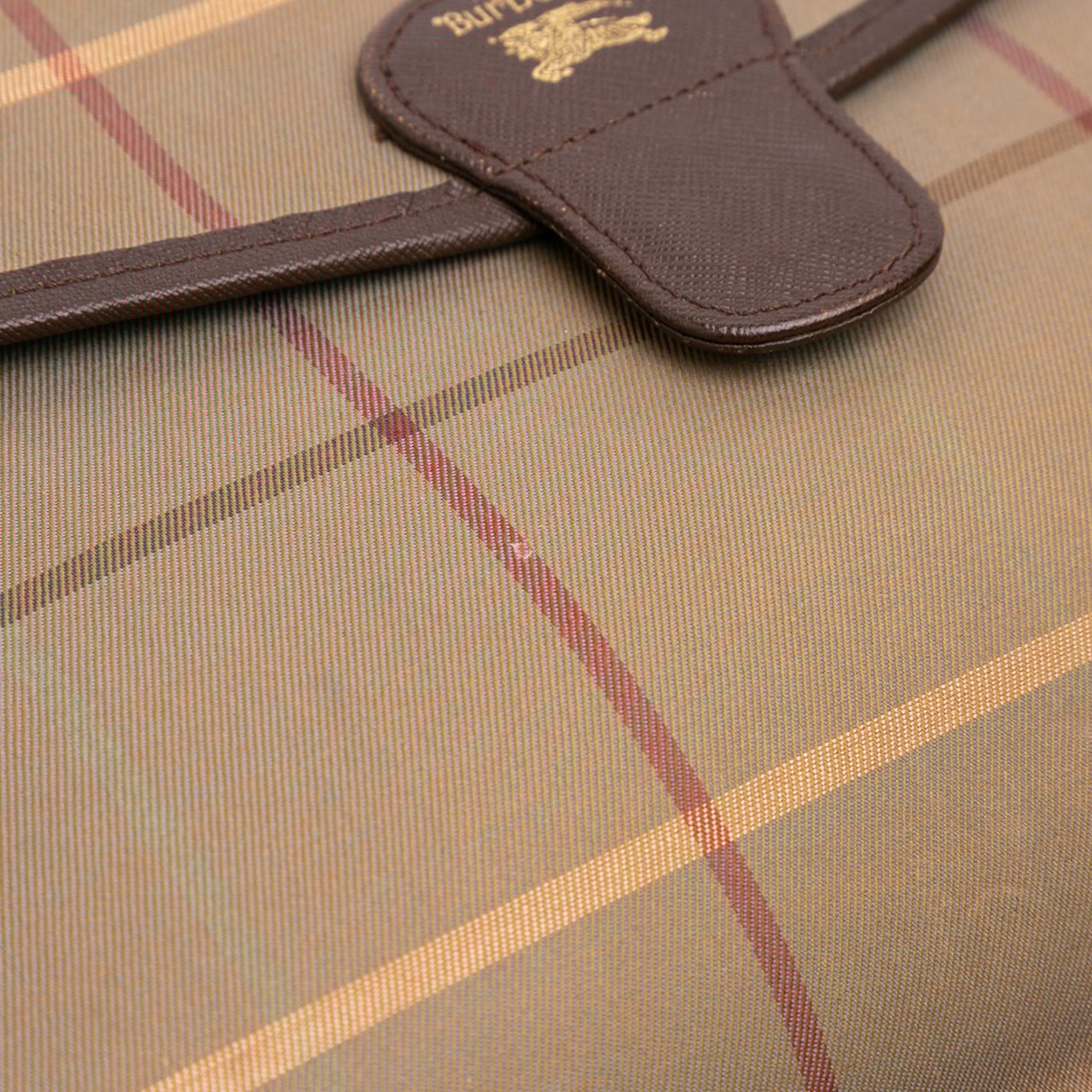 Burberry Vintage Check Canvas Flap Satchel Bruin
