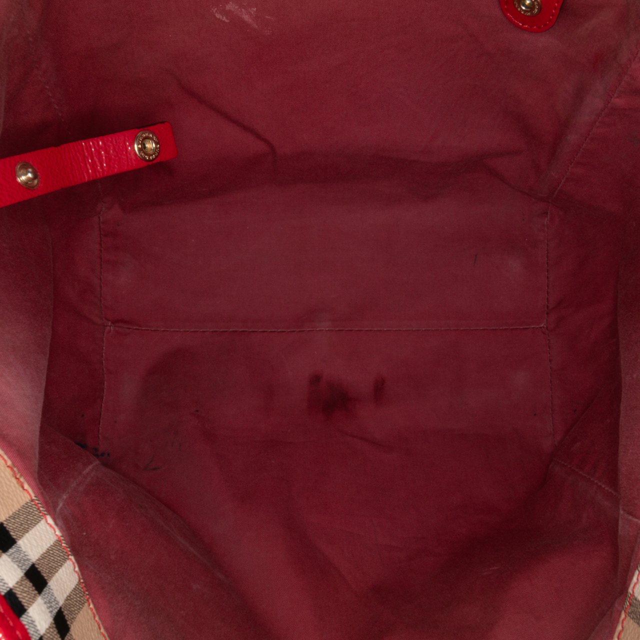 Burberry Small Haymarket Check Coated Canvas Canterbury Tote Bruin