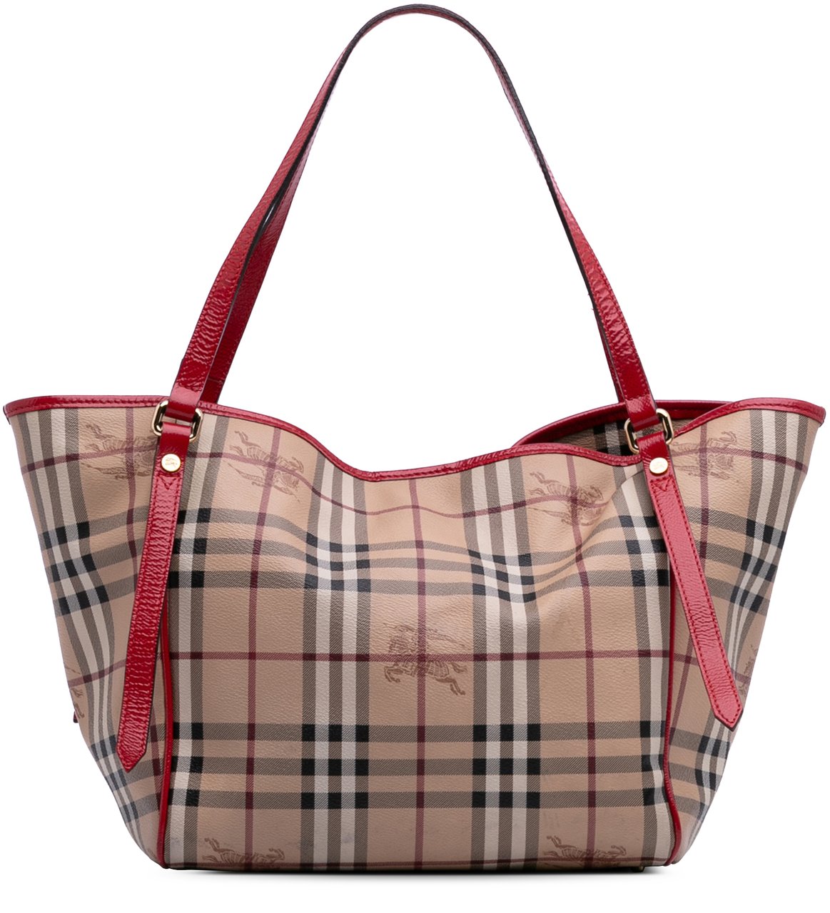 Burberry Small Haymarket Check Coated Canvas Canterbury Tote Bruin