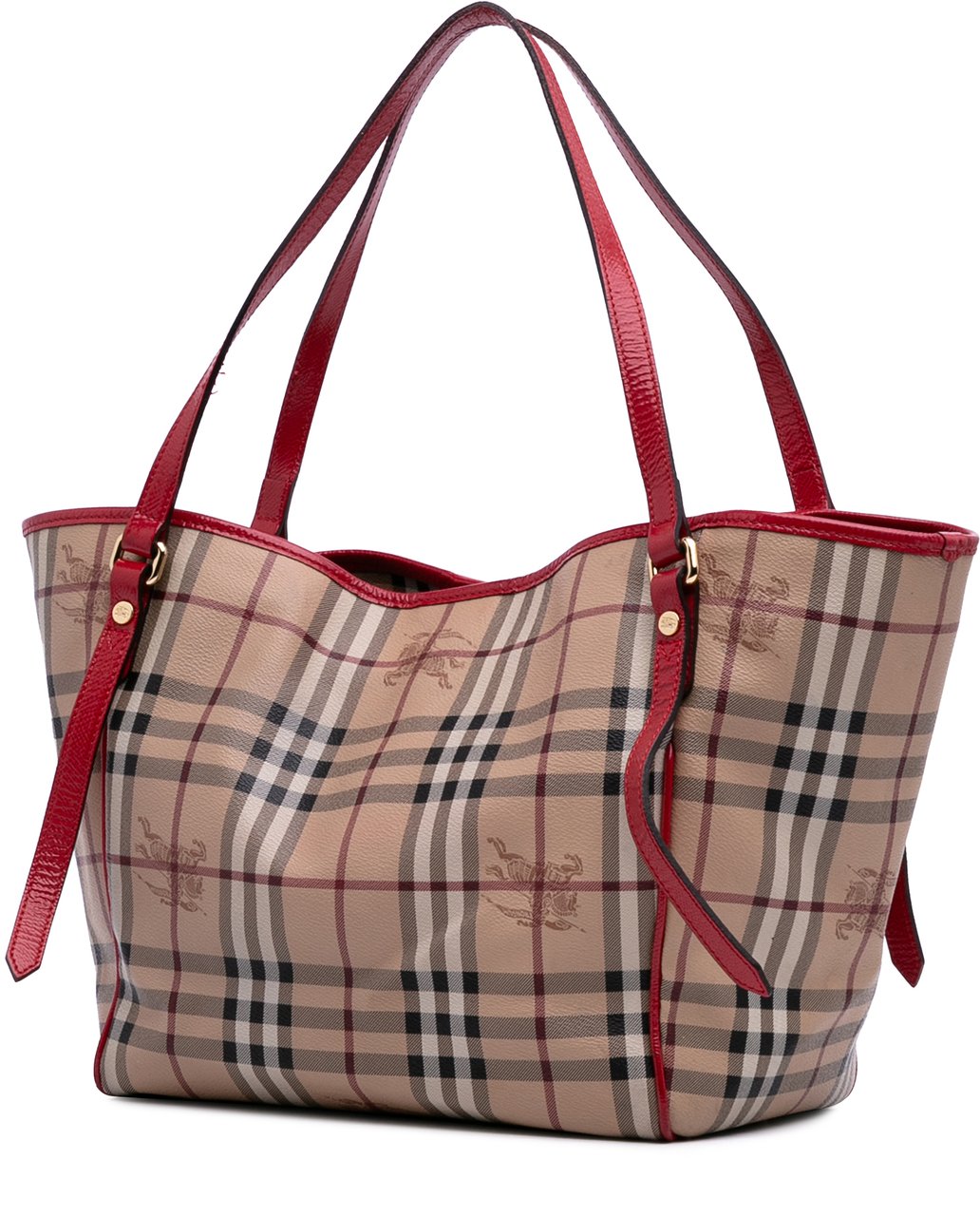 Burberry Small Haymarket Check Coated Canvas Canterbury Tote Bruin
