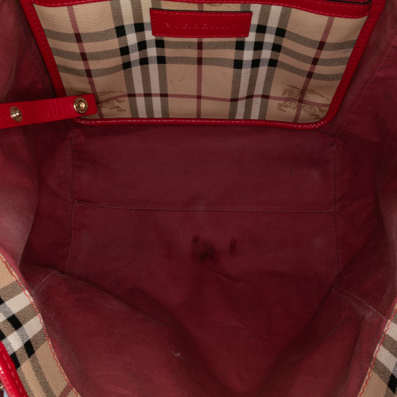 Burberry Small Haymarket Check Coated Canvas Canterbury Tote Bruin