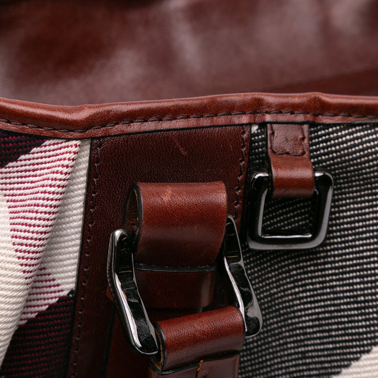 Burberry Mega Check Canvas Lowry Satchel Bruin