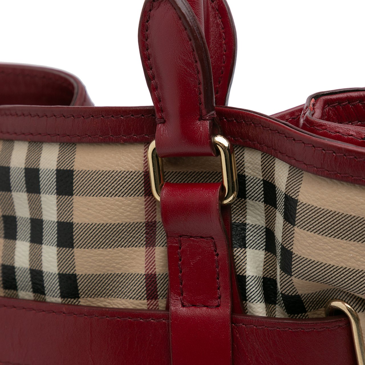 Burberry Haymarket Check Coated Canvas Golderton Satchel Bruin