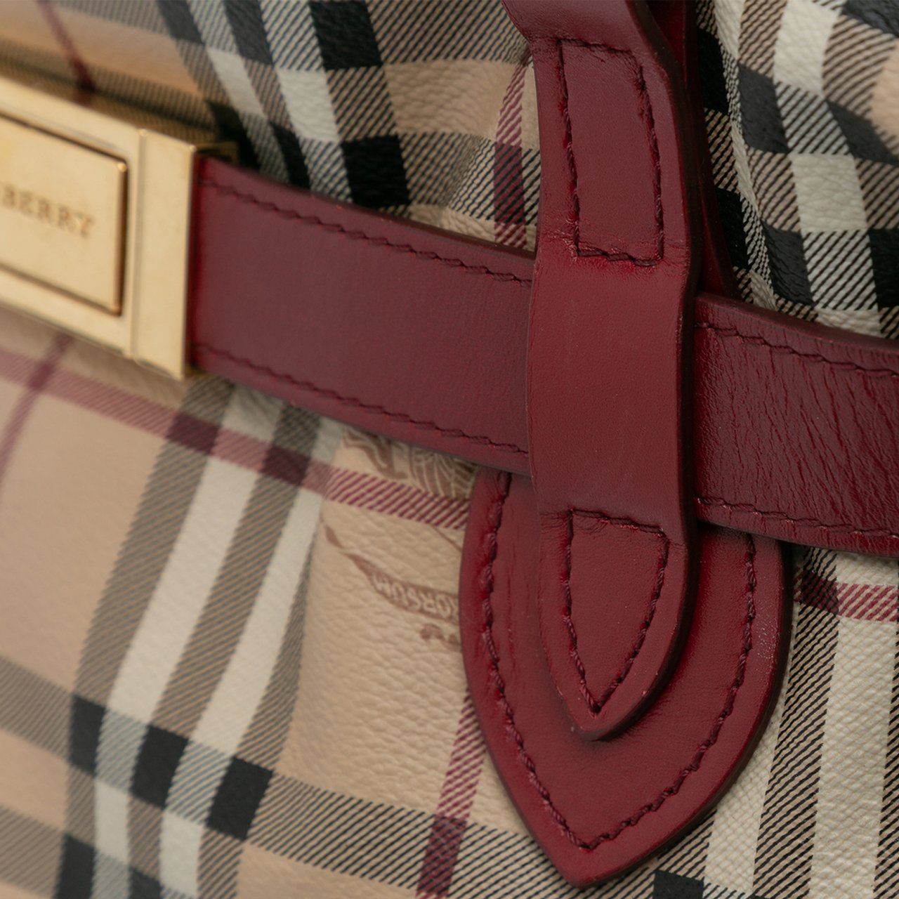 Burberry Haymarket Check Coated Canvas Golderton Satchel Bruin