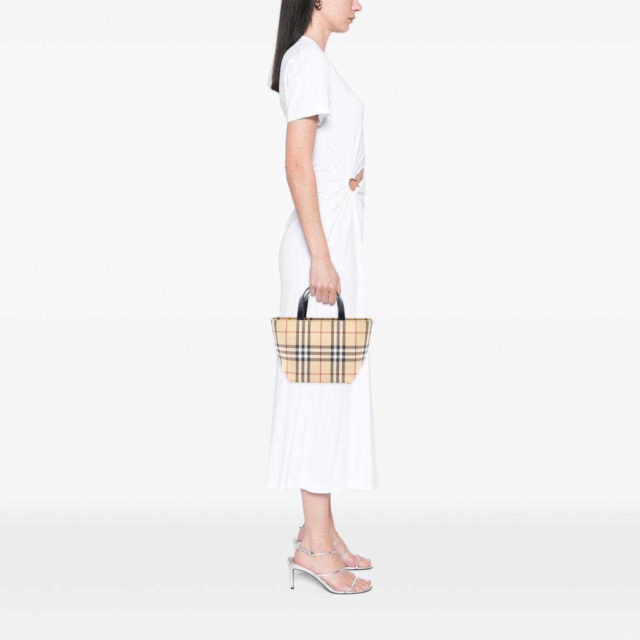 Burberry Mini House Check Canvas Tote Bruin