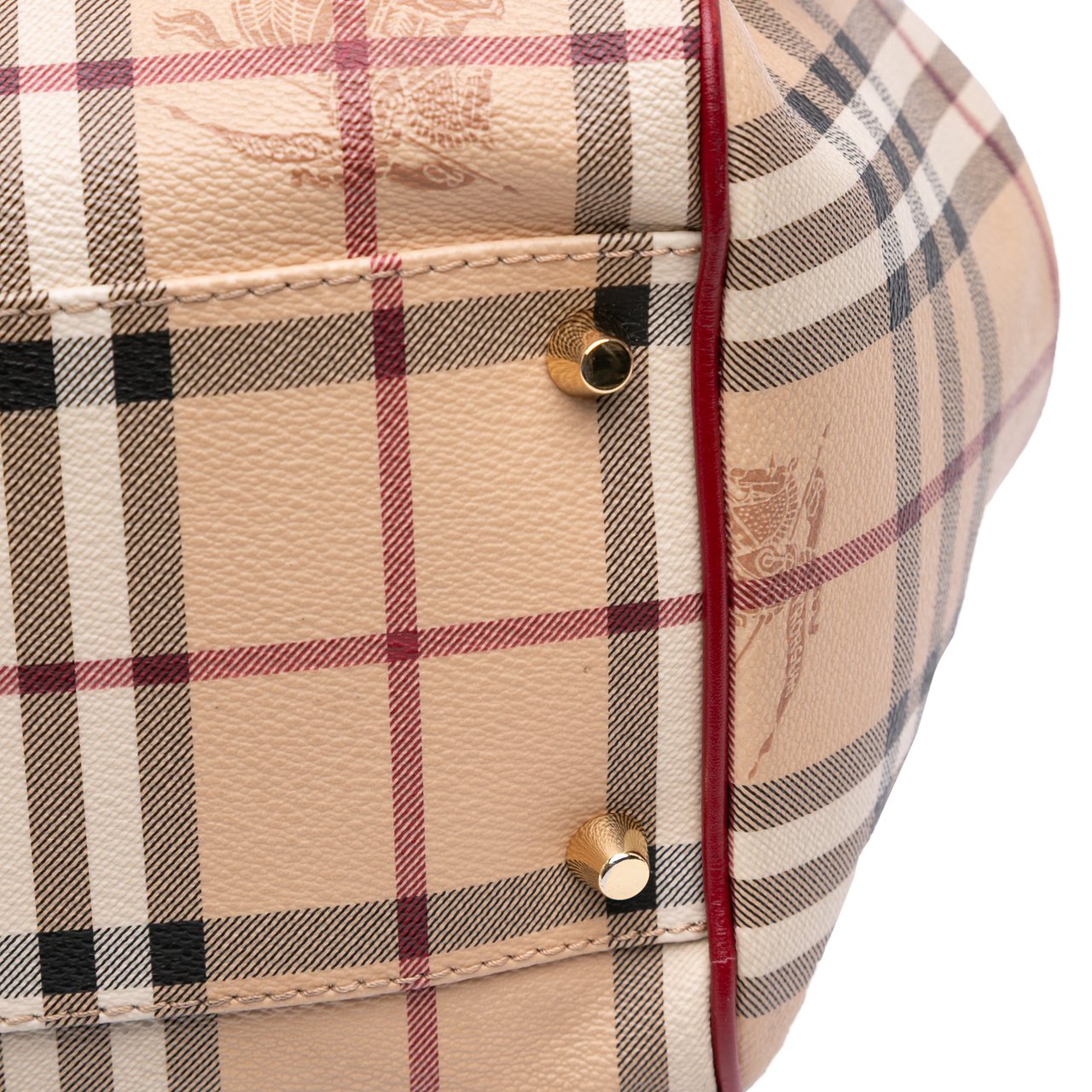 Burberry Small Haymarket Check Coated Canvas Canterbury Tote Bruin
