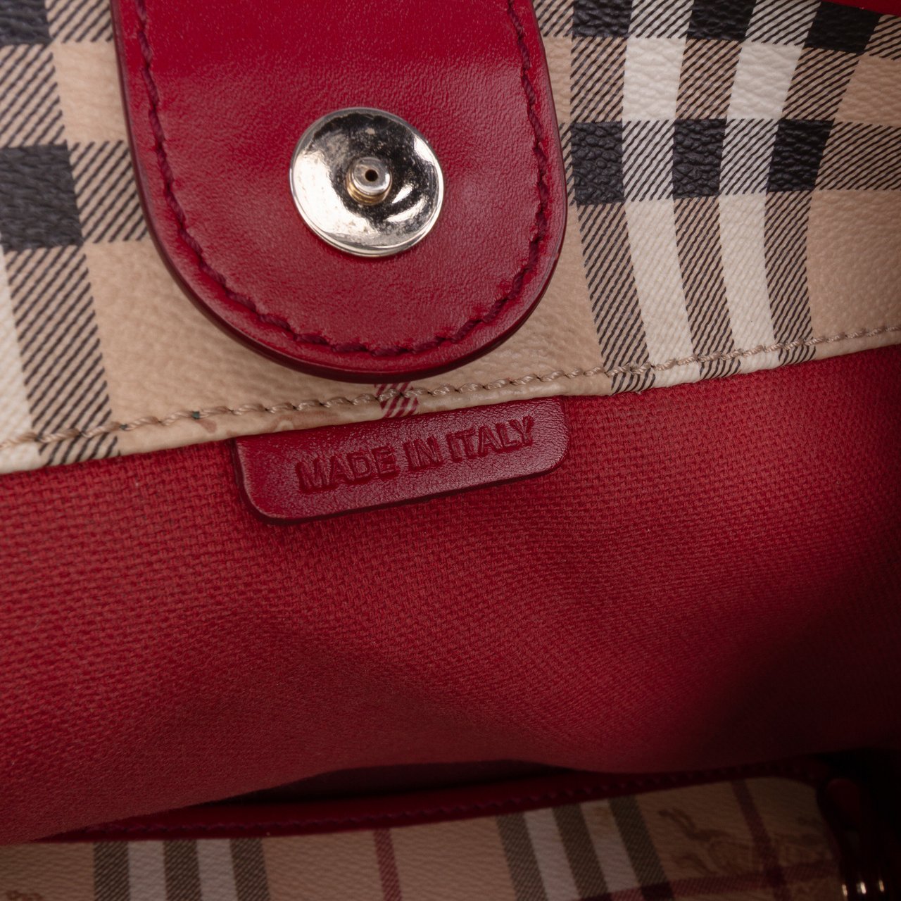 Burberry Small Haymarket Check Coated Canvas Canterbury Tote Bruin