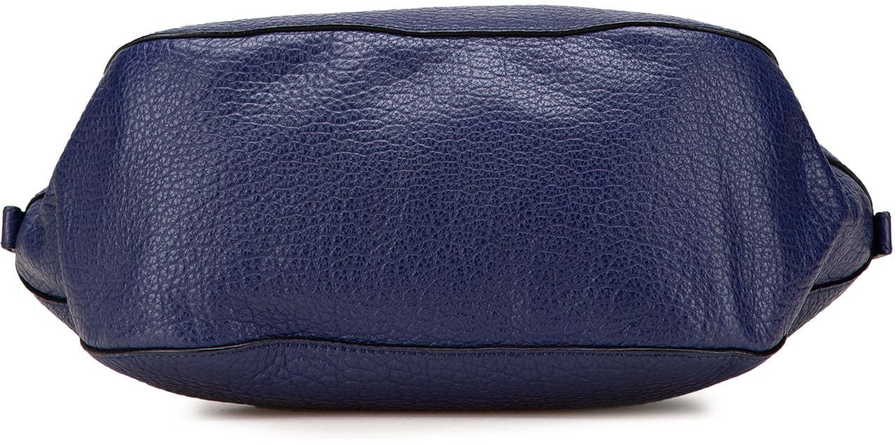 Burberry Large Grained Calfskin Heritage Orchard Bowling Bag Blauw