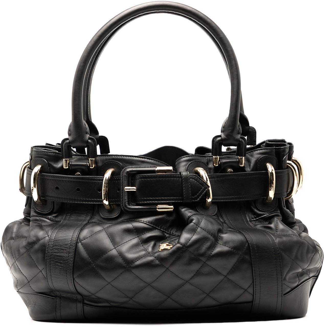Burberry Large Quilted Leather Beaton Tote Zwart