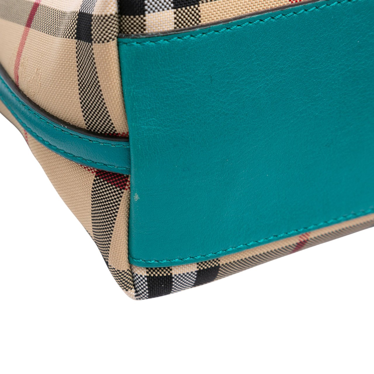 Burberry Haymarket Check Coated Canvas Leah Crossbody Bruin