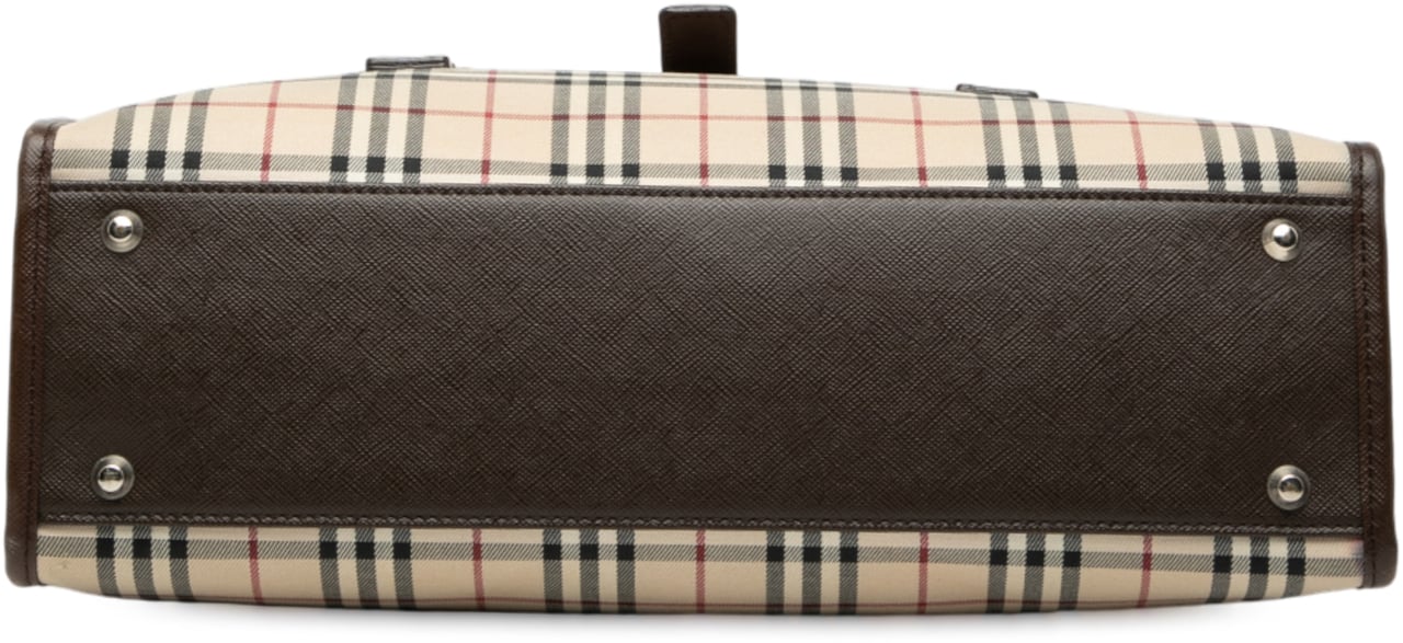 Burberry House Check Canvas Handbag Bruin