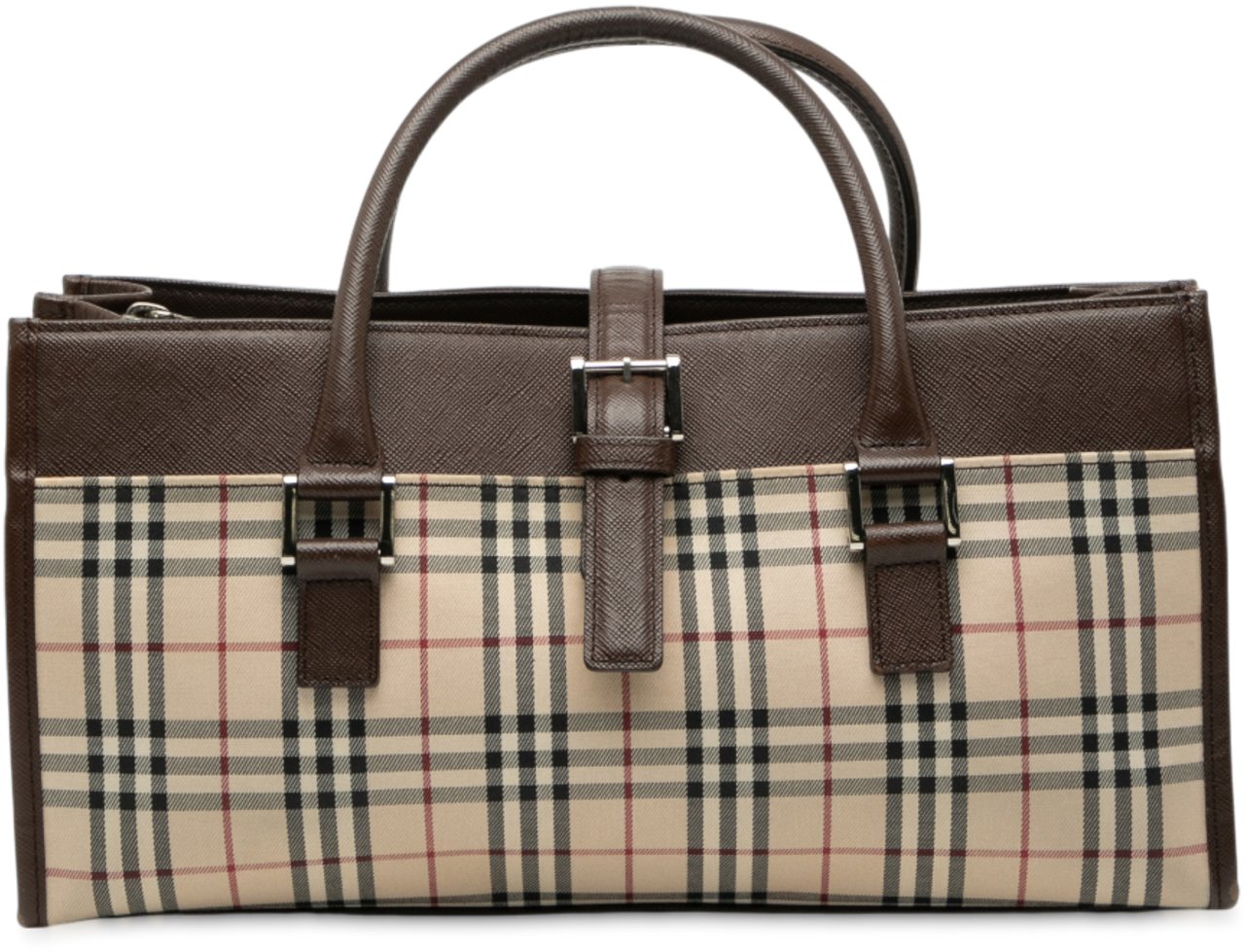Burberry House Check Canvas Handbag Bruin
