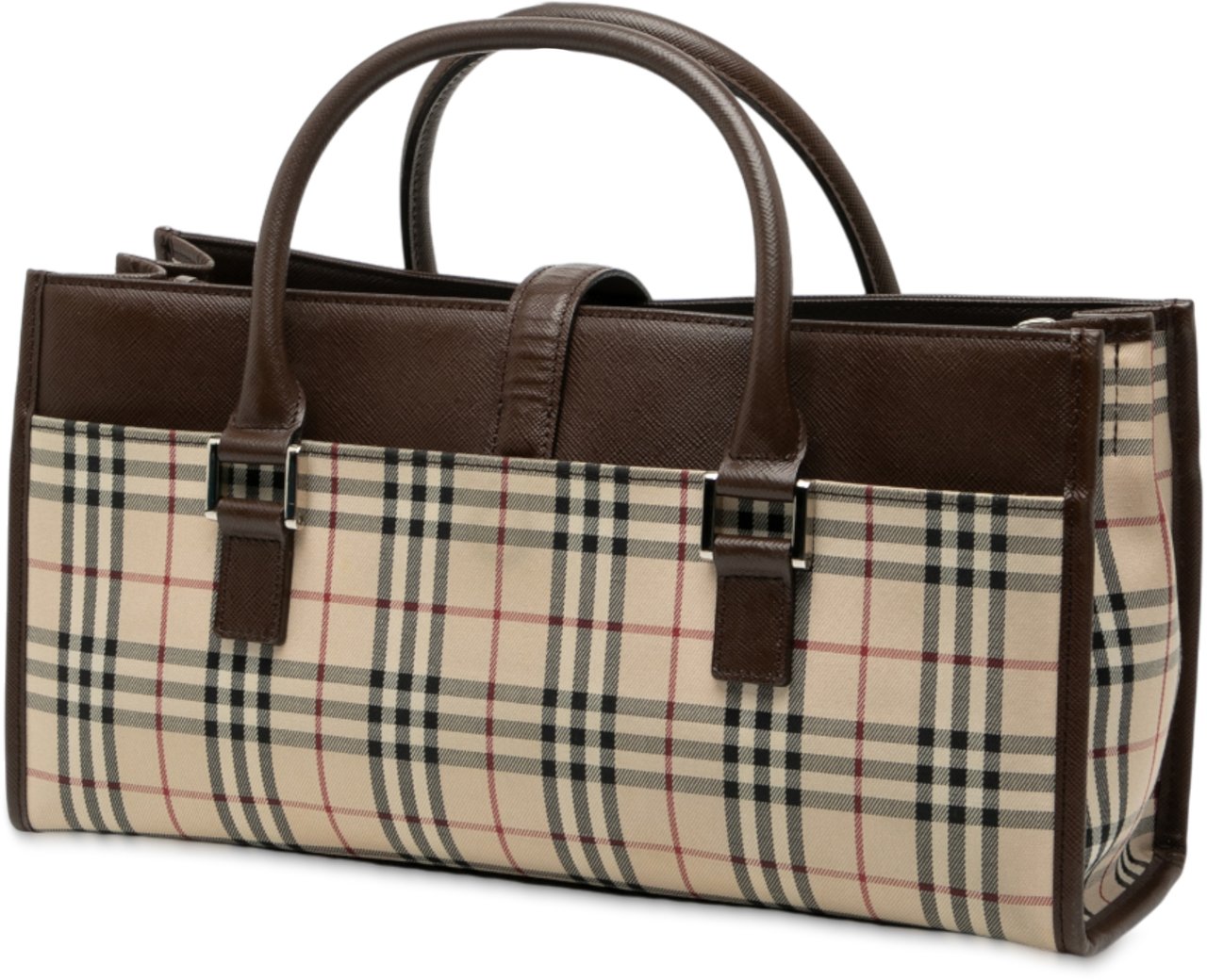 Burberry House Check Canvas Handbag Bruin