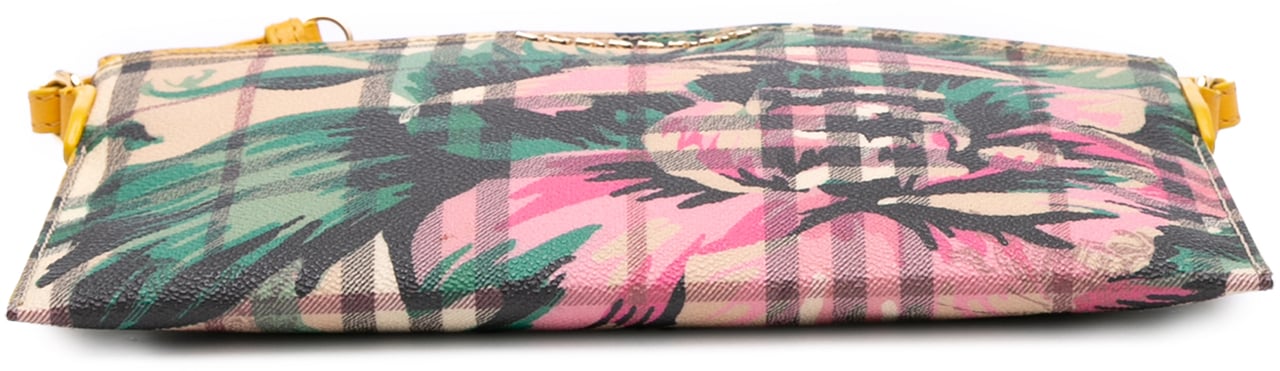 Burberry Haymarket Check Coated Canvas Floral Print Crossbody Bruin