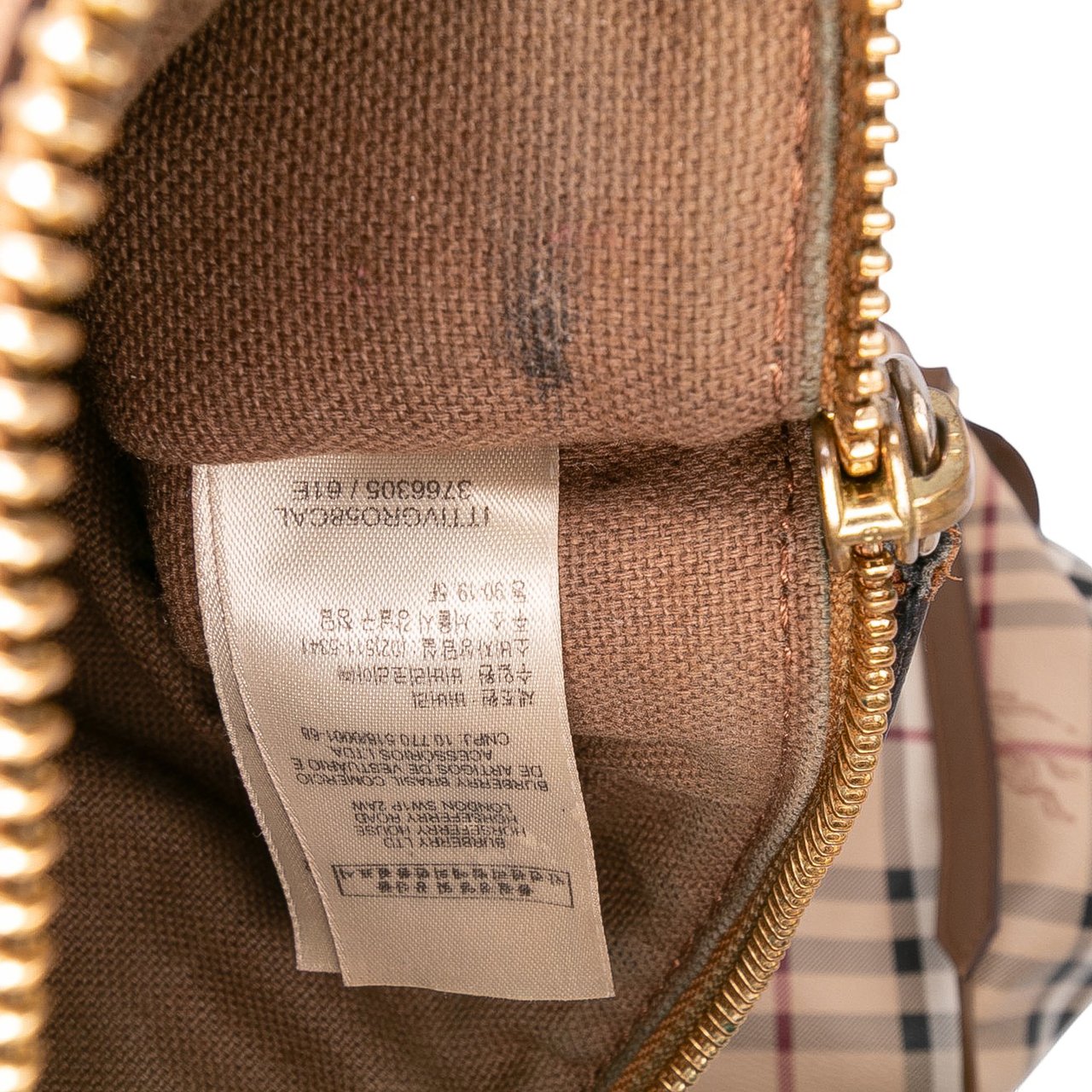 Burberry Small Haymarket Check Coated Canvas Canterbury Tote Bruin