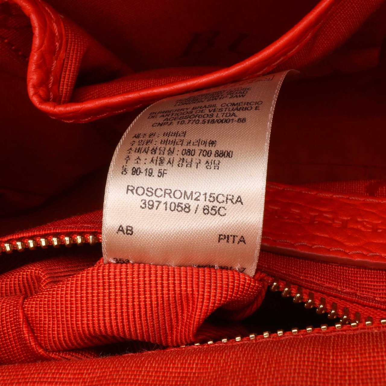 Burberry Heritage Grain Check Embossed Orchard Bowling Bag Rood